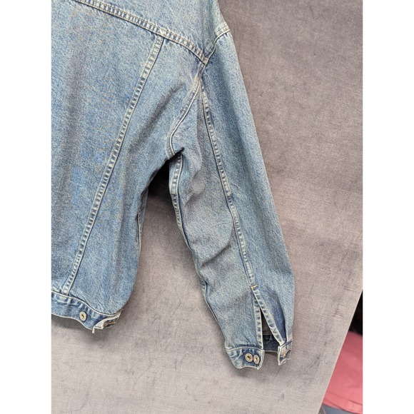 90s Vintage Arizona Classic Blue Wash Big Ring Denim Trucker Jacket Size Medium - Picture 9 of 13